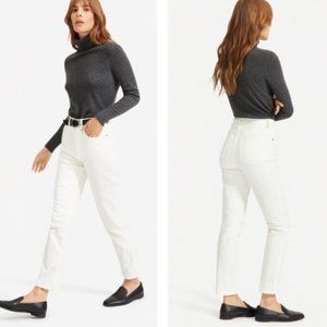 Everlane High Rise White Straight Jean